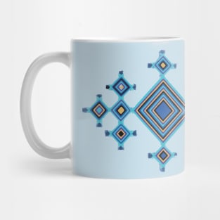 Blue god's eye mexican huichol wixarika woven string art boho chic decoration Mug